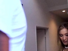 Sweet hottie plays with penis of dude after getting it in twat